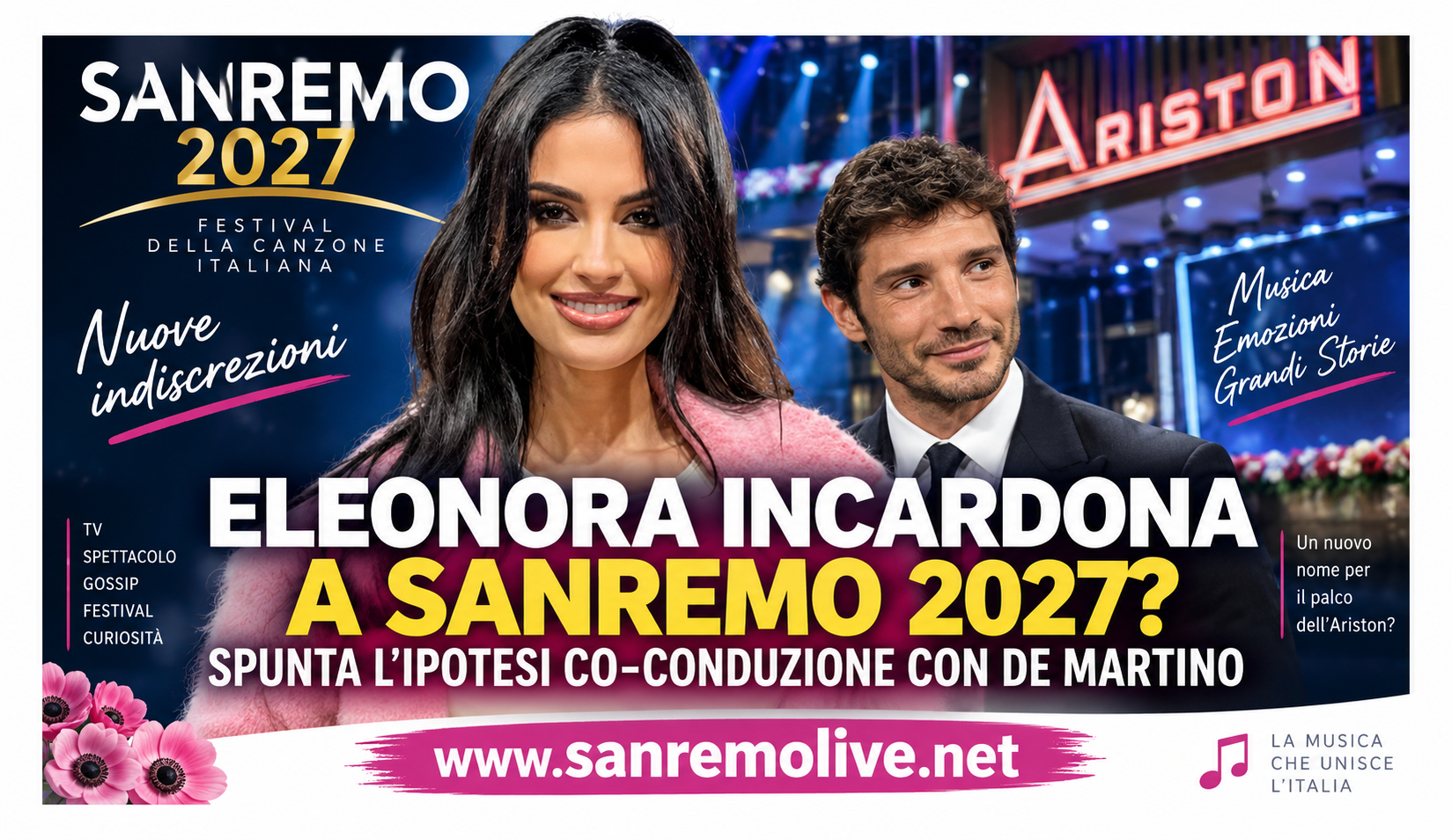 Eleonora Incardona a Sanremo 2027 con Stefano De Martino